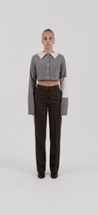 DOUBLE TEXTURE CROP SHIRT - Monte Sharp