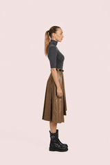 WOOL + VINYL SKIRT - Monte Sharp