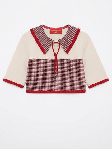 RED COTTON SHORT SLEEVE  "TOKIO CROP TOP"