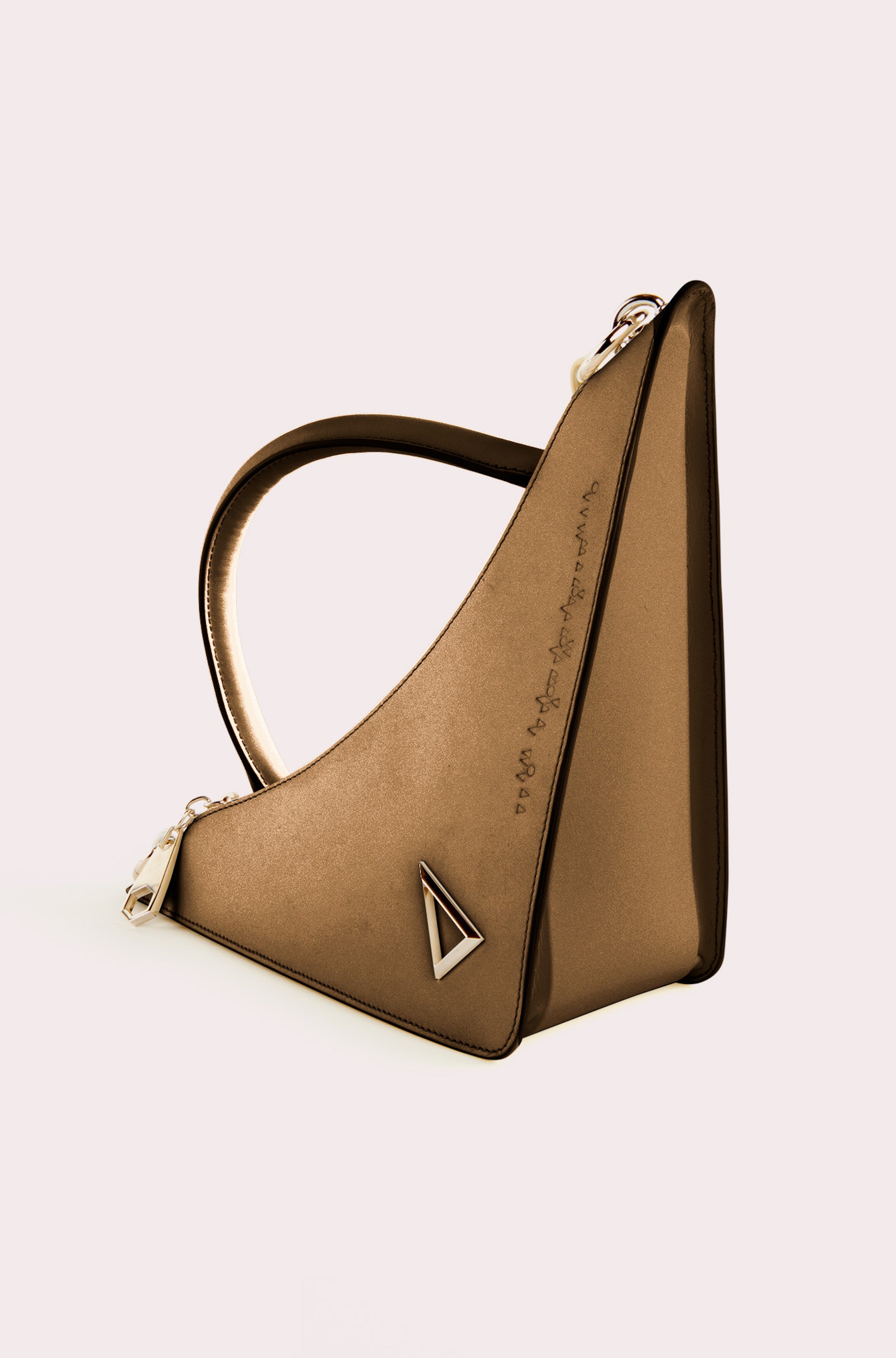 BRONZE "ROCKET GIRL" BAG IN CALFSKIN LEATHER