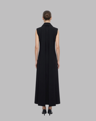BLACK COLUMN DRESS WITH SCARF