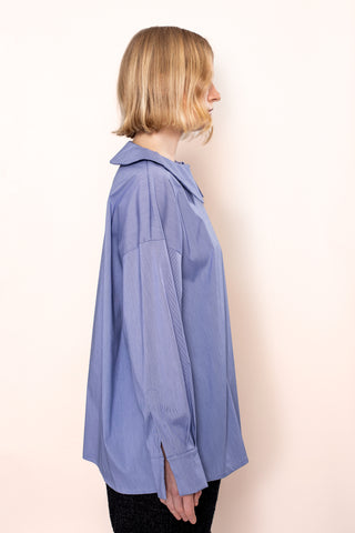 TWILIGHT BLUE OVERSIZED SHIRT WITH DUO BUTTON