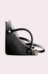 BLACK "ROCKET GIRL" BAG IN CALFSKIN LEATHER - Monte Sharp