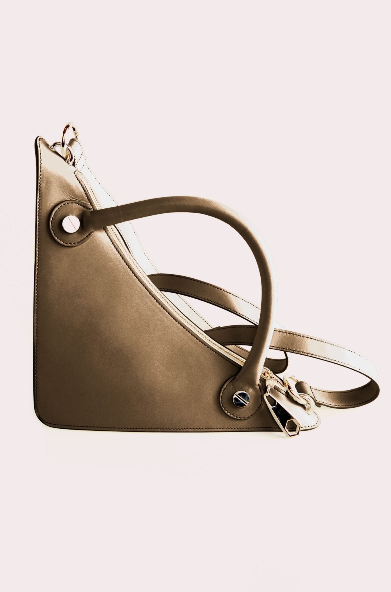 BRONZE "ROCKET GIRL" BAG IN CALFSKIN LEATHER - Monte Sharp