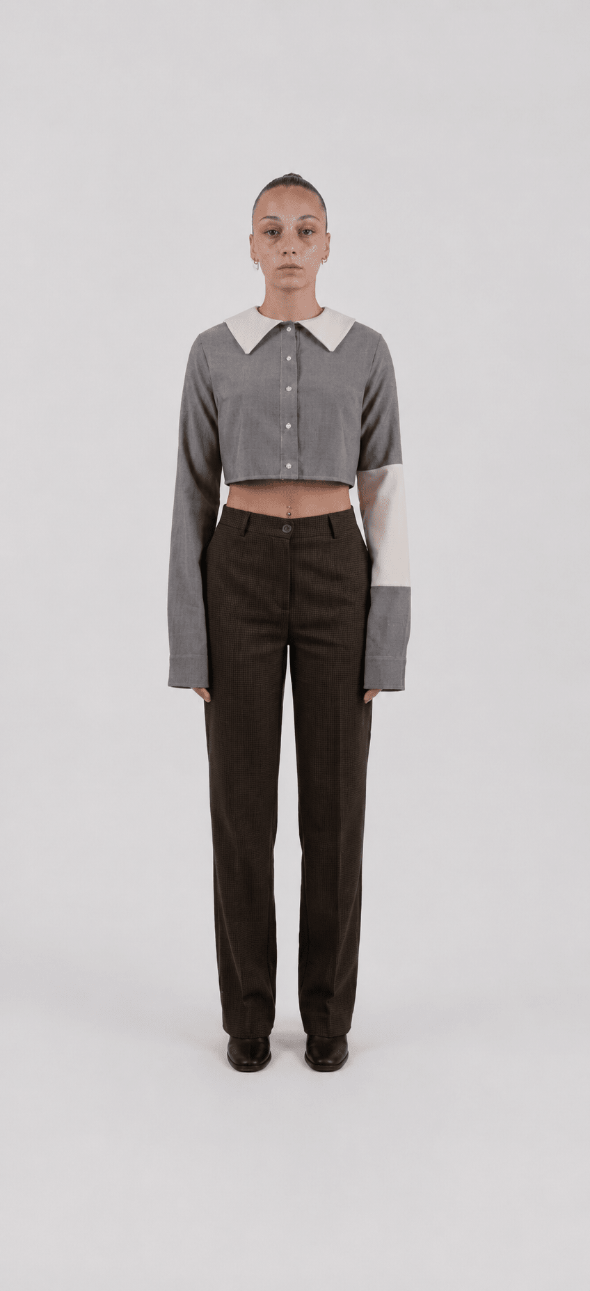 DOUBLE TEXTURE CROP SHIRT - Monte Sharp