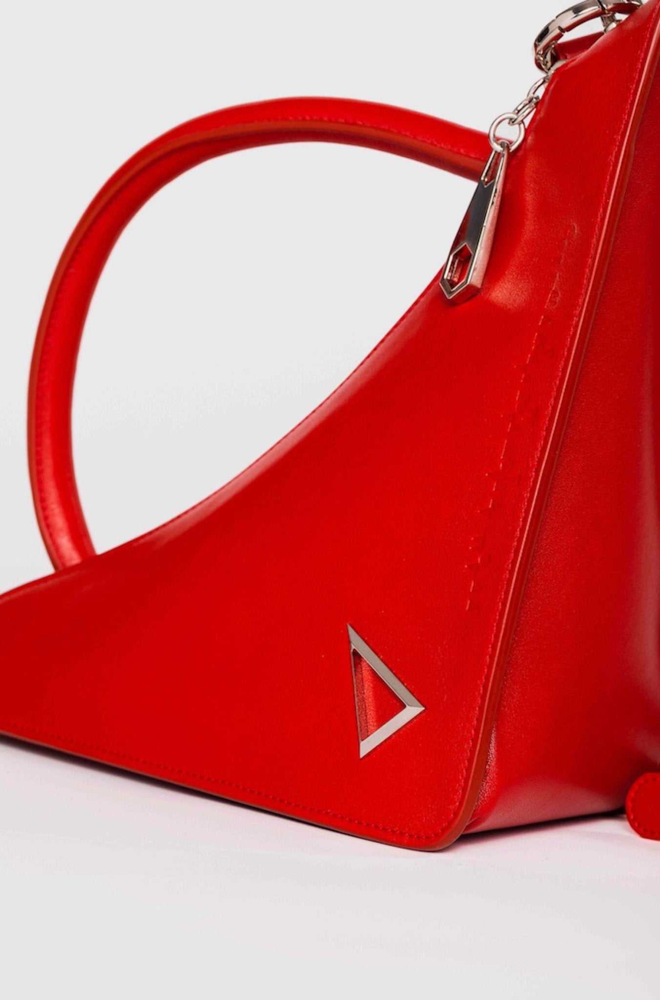 RED "ROCKET GIRL" BAG IN CALFSKIN LEATHER - Monte Sharp