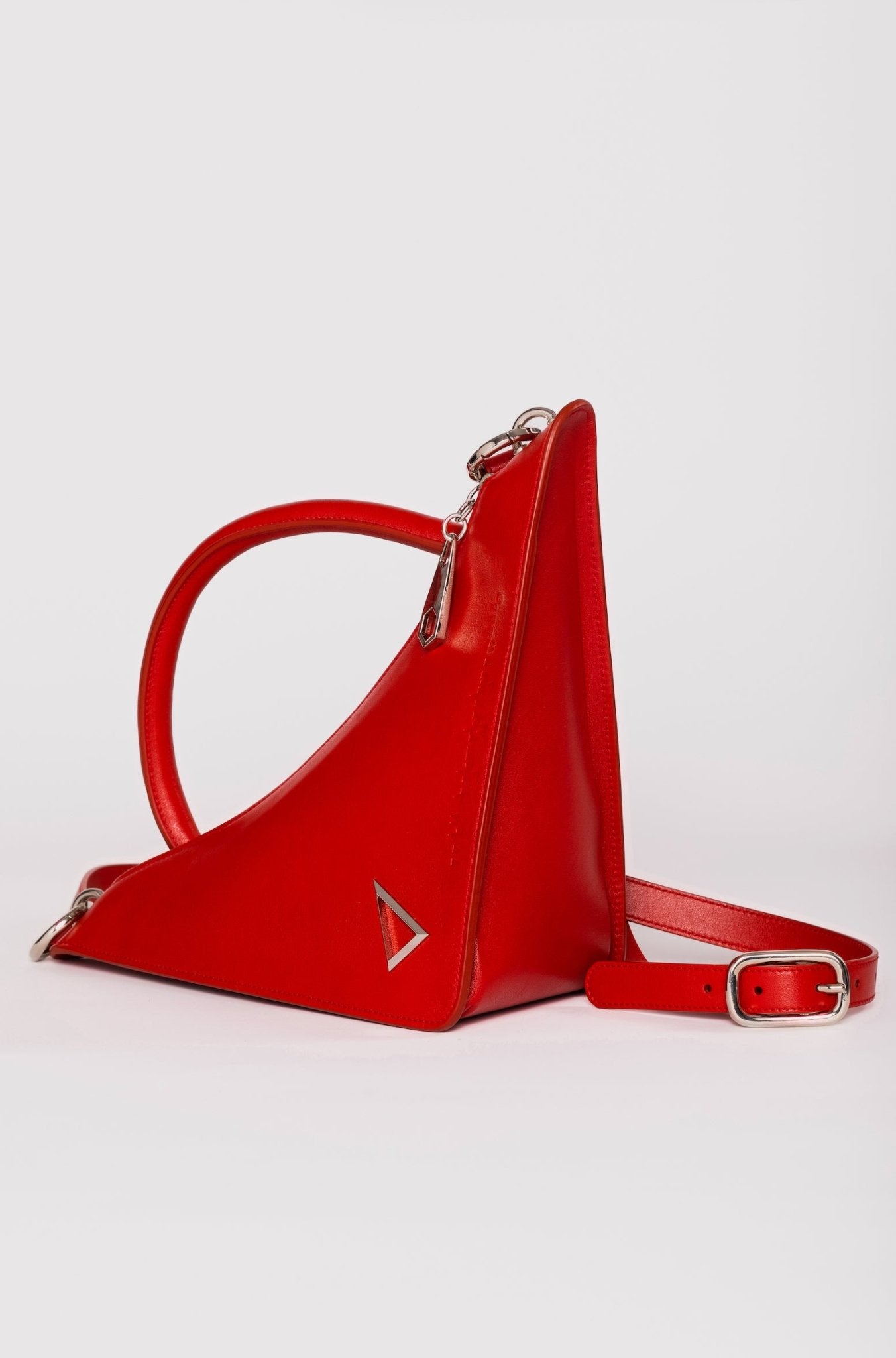 RED "ROCKET GIRL" BAG IN CALFSKIN LEATHER - Monte Sharp