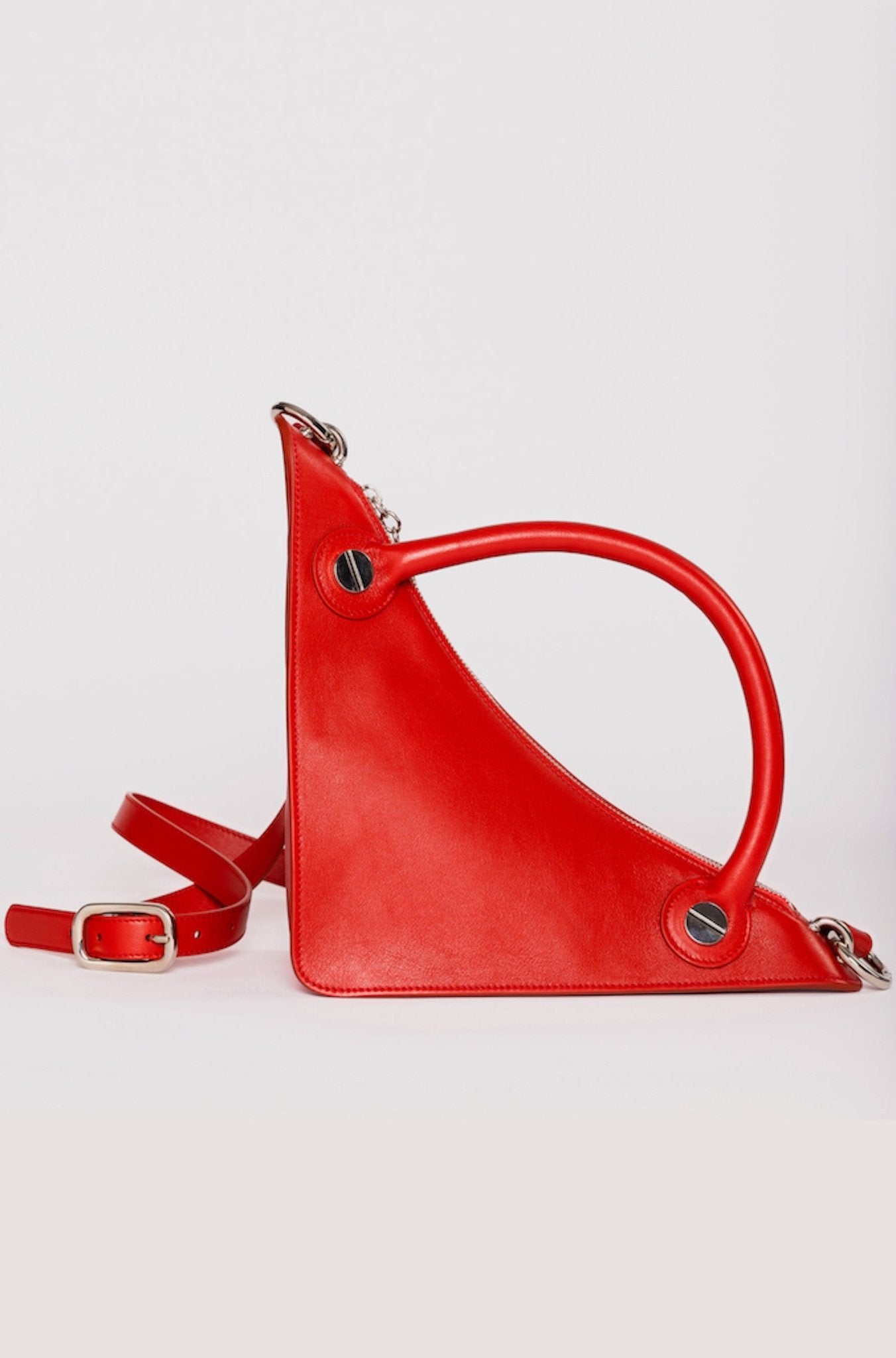RED "ROCKET GIRL" BAG IN CALFSKIN LEATHER - Monte Sharp