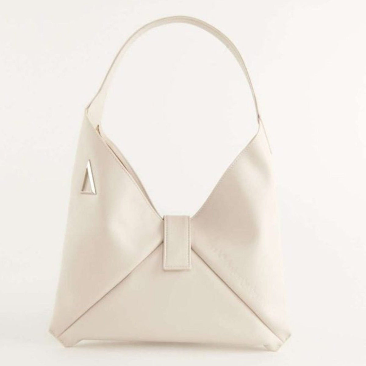 WHITE CREAM "MARA BAG" IN NAPPA CALFSKIN LEATHER - Monte Sharp