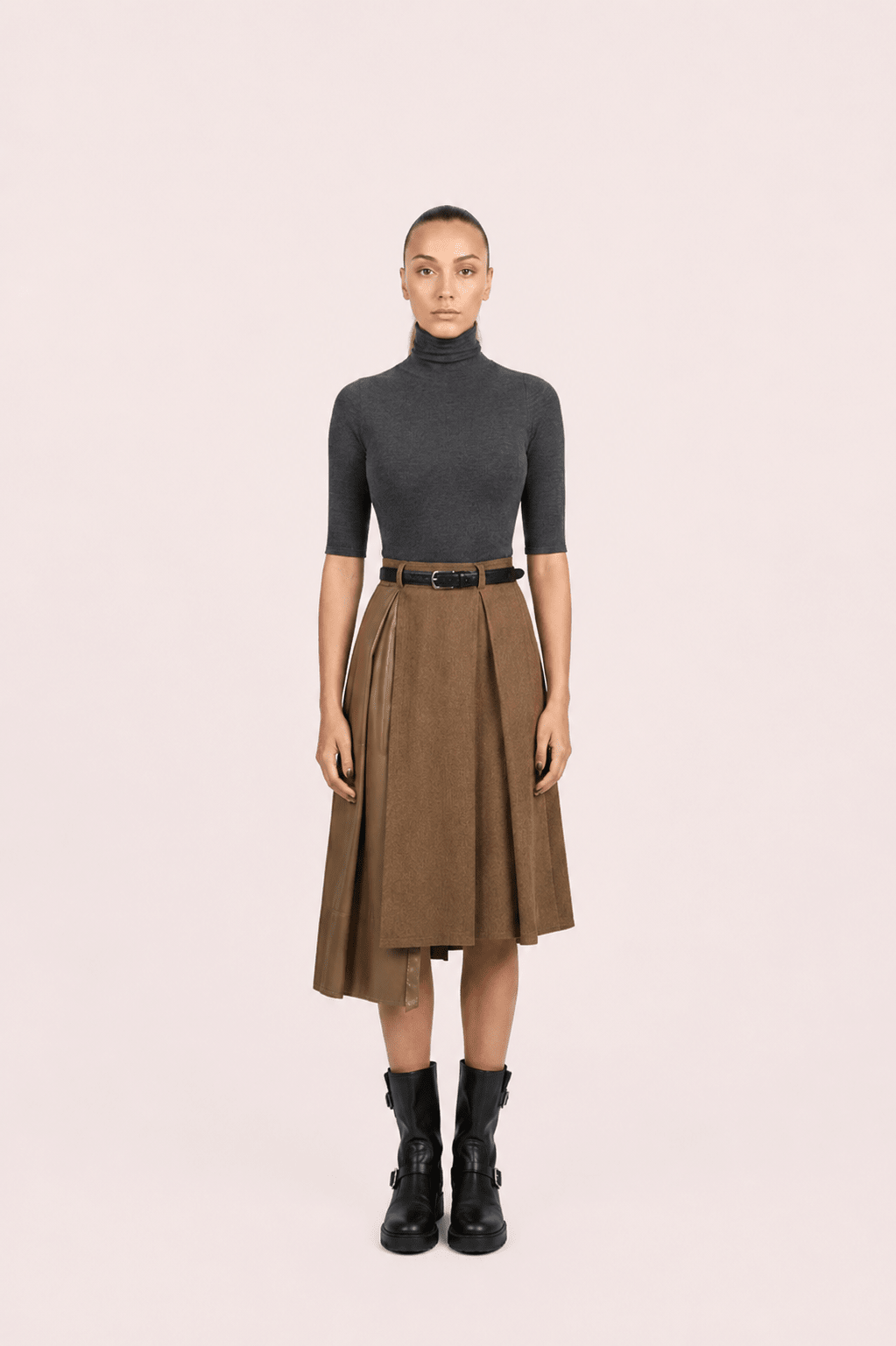 WOOL + VINYL SKIRT - Monte Sharp