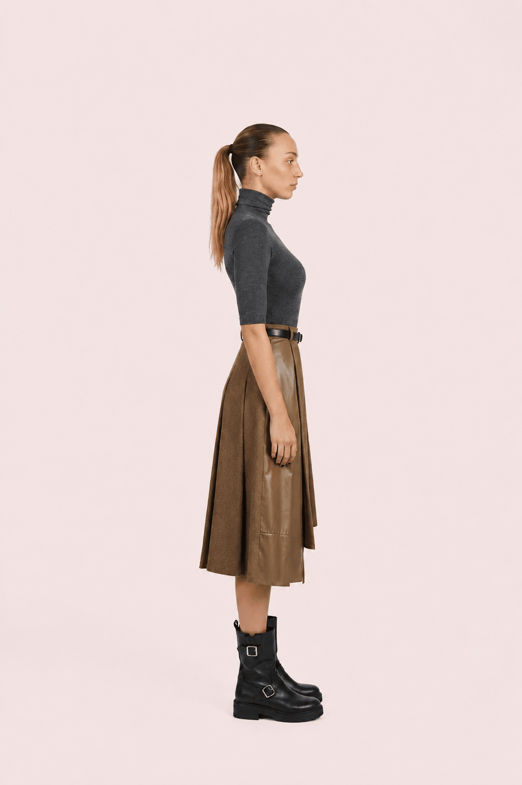 WOOL + VINYL SKIRT - Monte Sharp